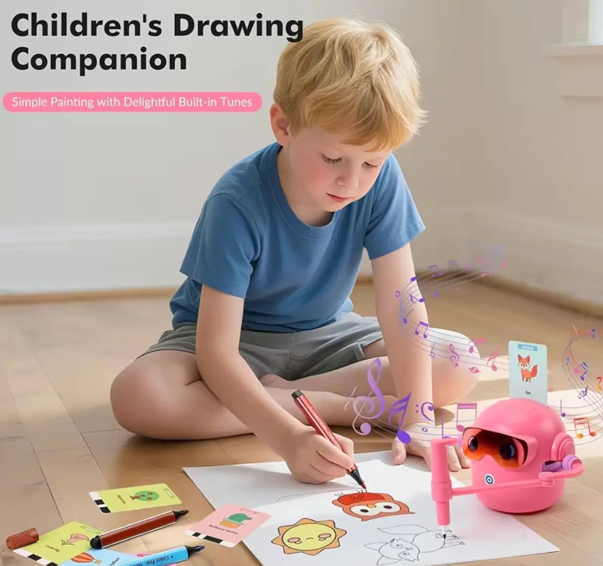 Smart Children's Drawing Robot, an automatic drawing robot toy and interactive educational painting machine. This intelligent robot is a fun educational toy, equipped with 100 cards, suitable for boys and girls aged 3 and above. It makes a perfect gift fo Wholesale Hub
