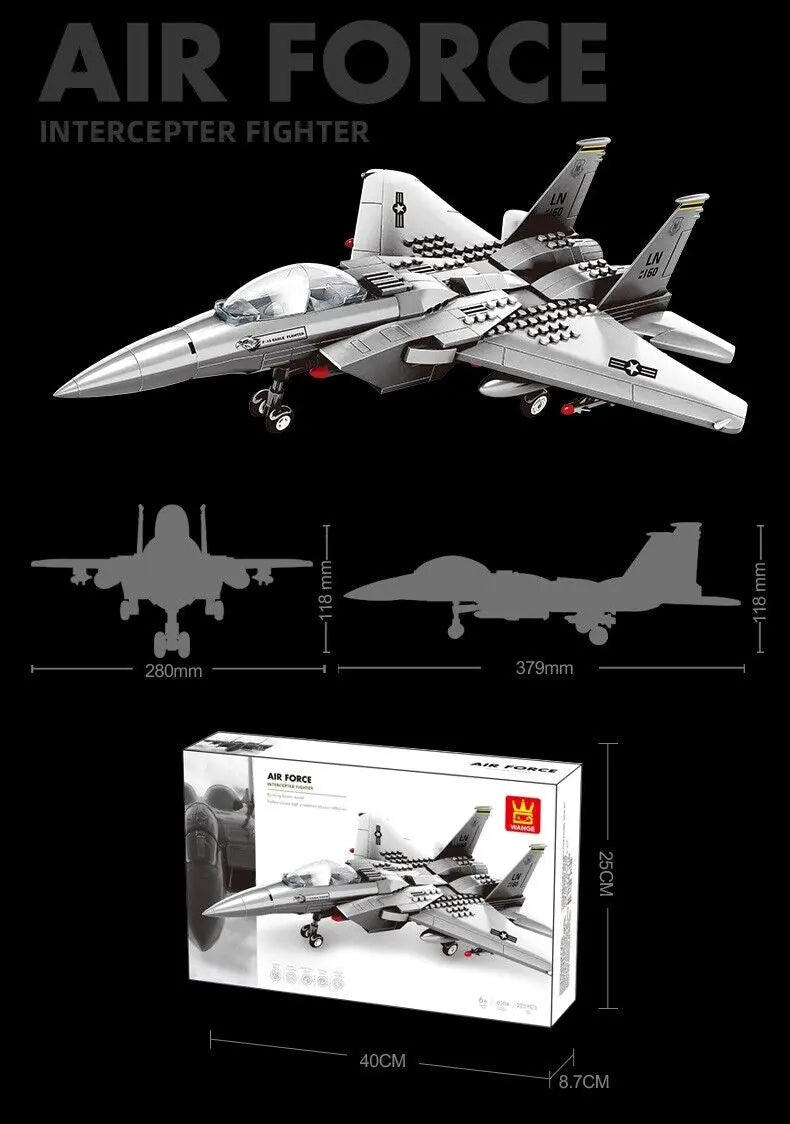 Christmas gift F-15 Eagle Fighter Jet Building Blocks Set, 223 Pieces Military Aircraft Model Kit for Kids & Enthusiasts(F15 fighter) Wholesale Hub