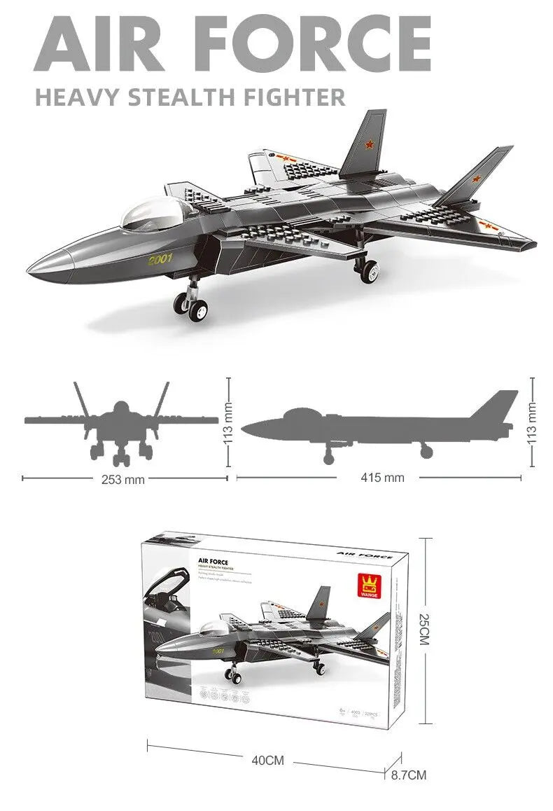 Christmas gift J-20 Stealth Fighter Jet Building Blocks Set, 229 Pieces Military Aircraft Model Kit for Kids Aged 6+ & Enthusiasts(J20 fighter) Wholesale Hub