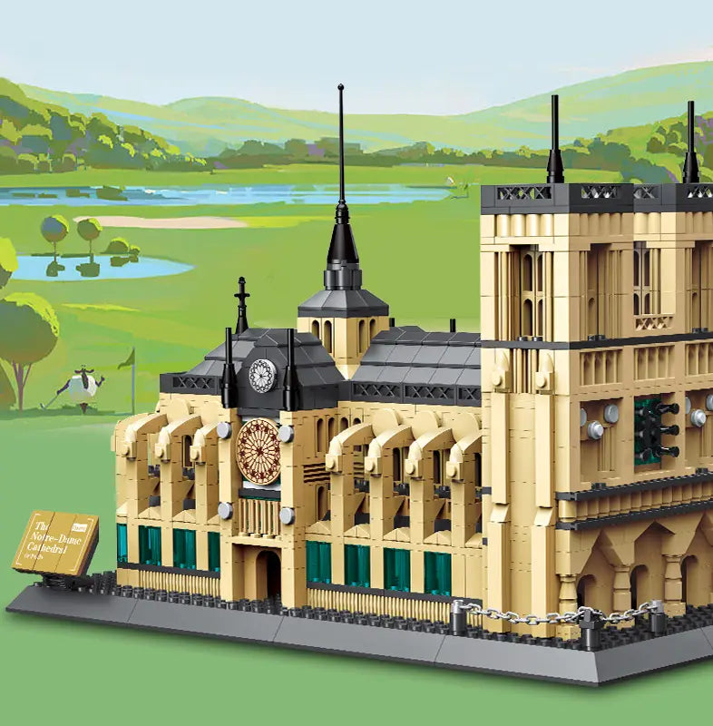 Notre-Dame Cathedral of Paris Mini Building Blocks Model – Iconic Gothic Landmark for Home Display, Educational Play & Gift-Giving (Beige) | Other Architectural Models Available In-Store Wholesale Hub
