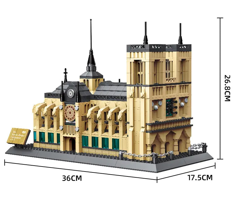 Notre-Dame Cathedral of Paris Mini Building Blocks Model – Iconic Gothic Landmark for Home Display, Educational Play & Gift-Giving (Beige) | Other Architectural Models Available In-Store Wholesale Hub