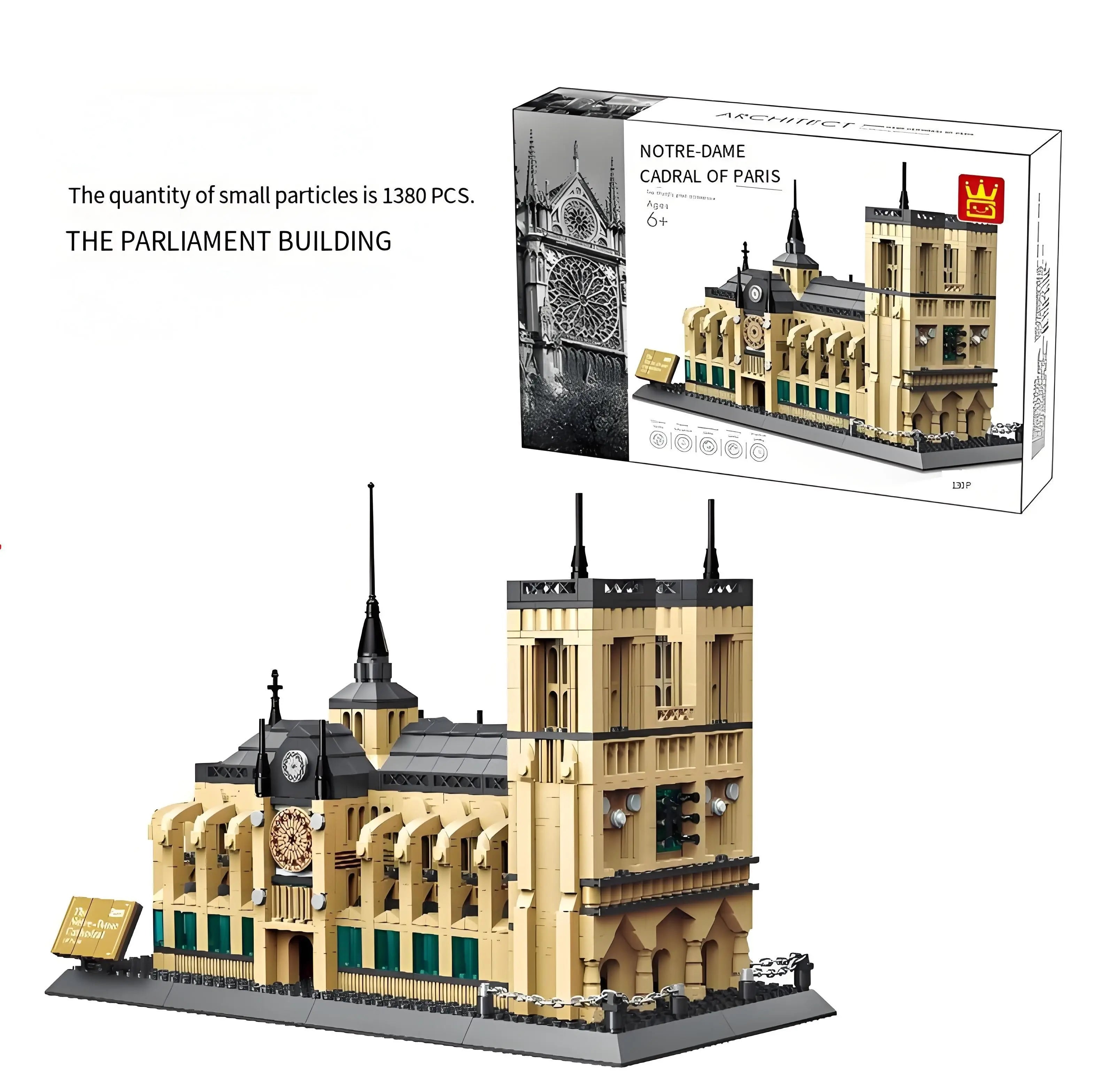 Notre-Dame Cathedral of Paris Mini Building Blocks Model – Iconic Gothic Landmark for Home Display, Educational Play & Gift-Giving (Beige) | Other Architectural Models Available In-Store Wholesale Hub