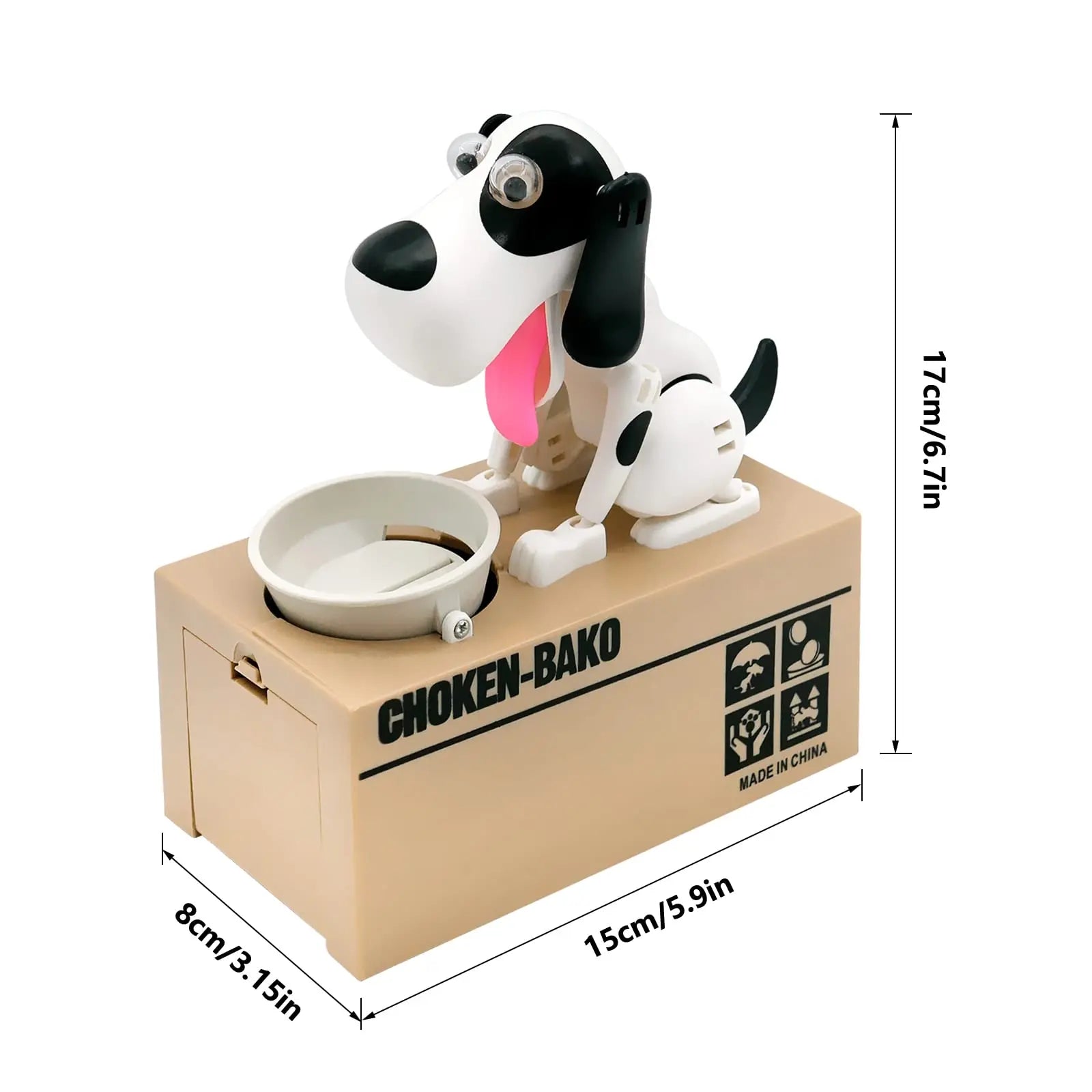Interactive Dog Coin Bank – Automatic Electric Money Saving Piggy Bank with Moving Dog Design – Fun Kids Gift & Desk Decor (White) Wholesale Hub
