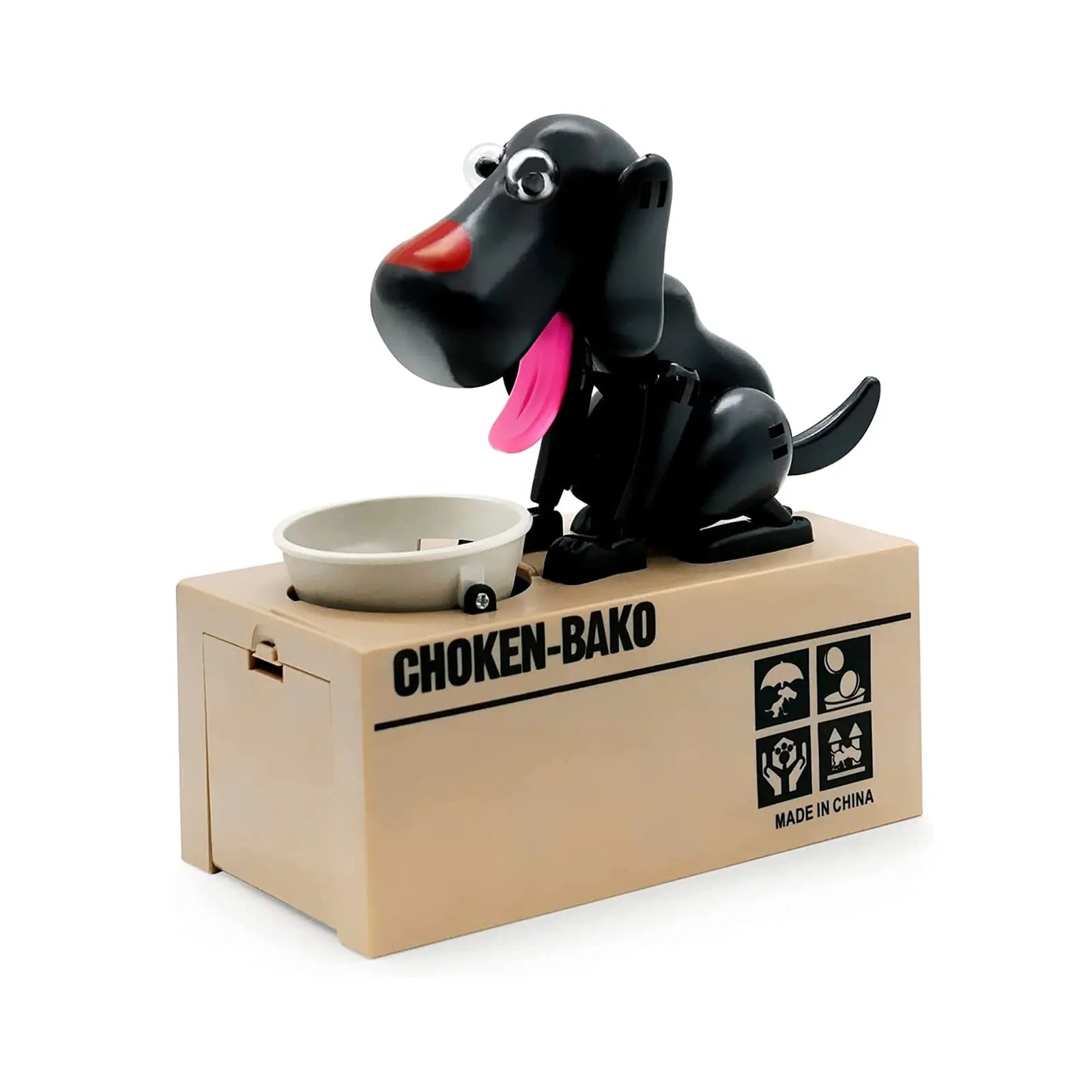 Interactive Dog Coin Bank – Automatic Electric Money Saving Piggy Bank with Moving Dog Design – Fun Kids Gift & Desk Decor (Black) Wholesale Hub