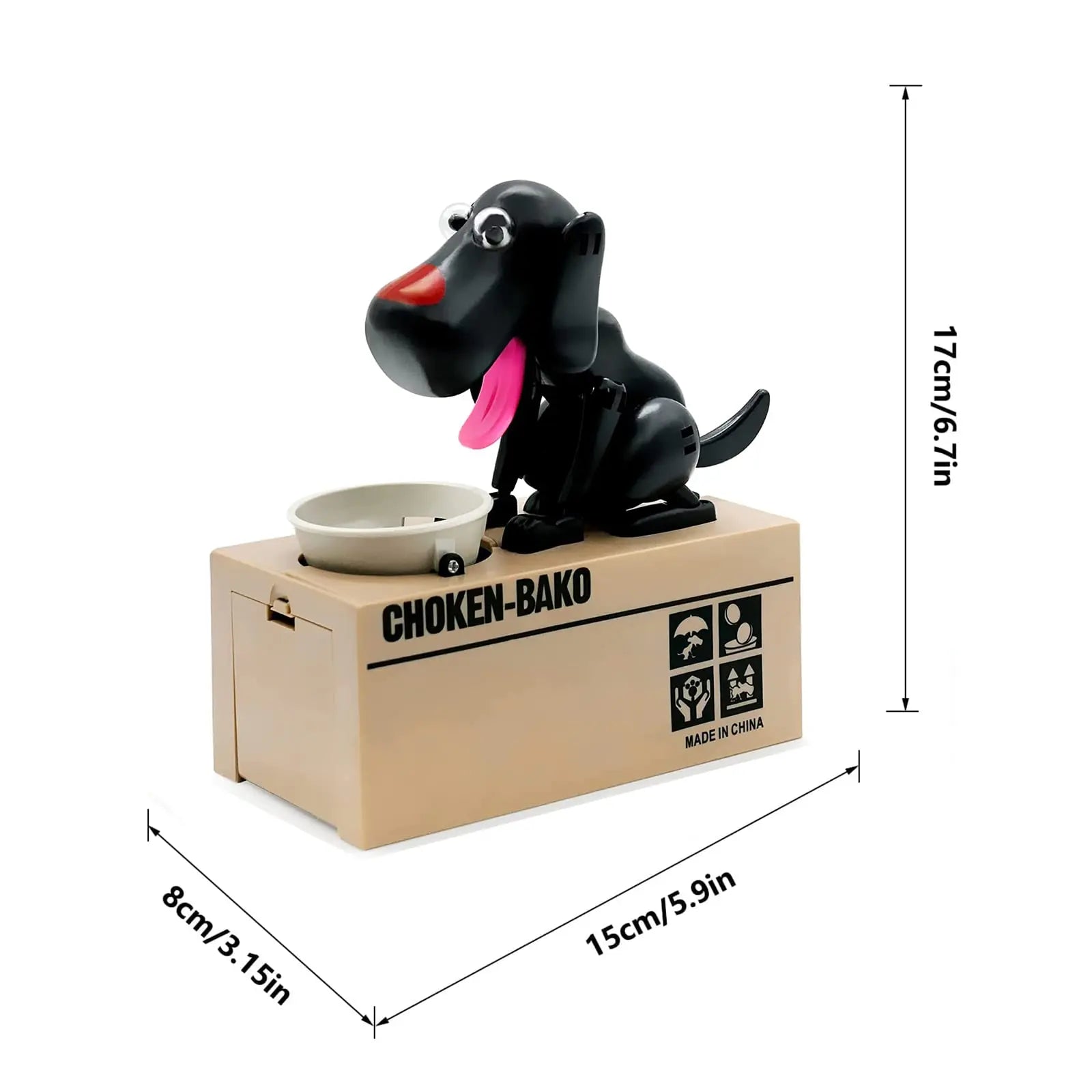 Interactive Dog Coin Bank – Automatic Electric Money Saving Piggy Bank with Moving Dog Design – Fun Kids Gift & Desk Decor (Black) Wholesale Hub