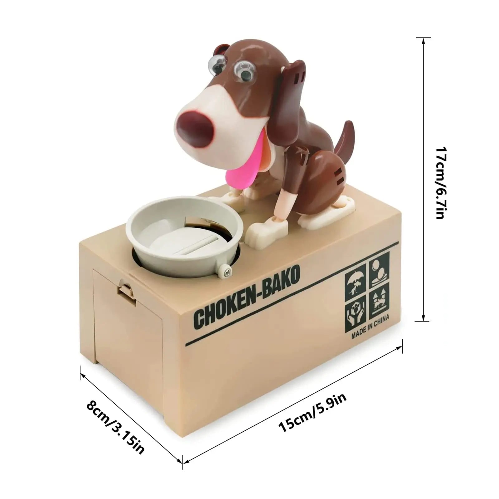 Interactive Dog Coin Bank – Automatic Electric Money Saving Piggy Bank with Moving Dog Design – Fun Kids Gift & Desk Decor (Coffee) Wholesale Hub