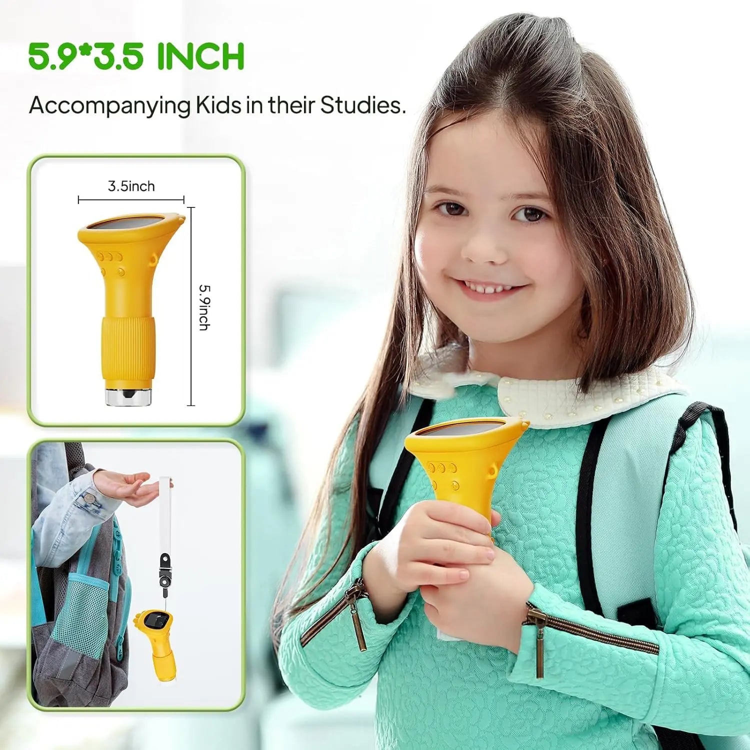 Student Digital Microscope for Kids – Portable 1000x Magnification Handheld Scope with 2 Inch HD Screen, LED Light & Photo Storage, Ideal for Science Class and Outdoor Exploration (Yellow) Wholesale Hub