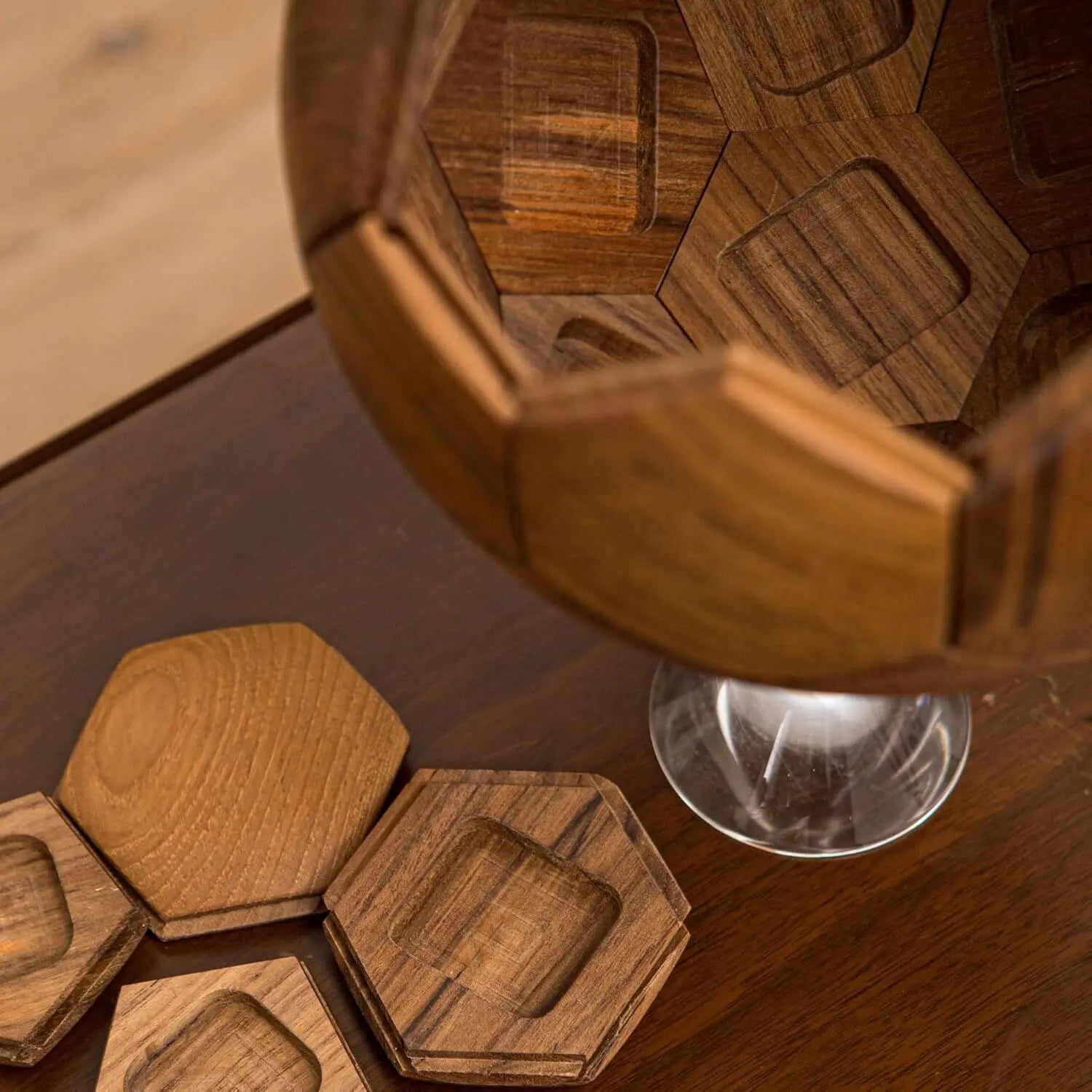Handcrafted Wooden Football Puzzle – 3D Mortise and Tenon Soccer Ball Assembly Kit | Solid Teak, Walnut | DIY Gift for Adults, Kids & Football Fans Wholesale Hub
