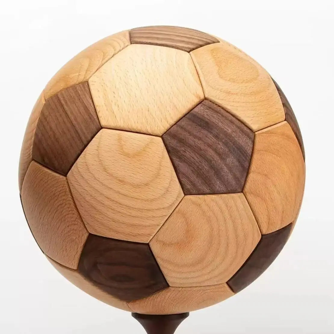 Handcrafted Wooden Football Puzzle – 3D Mortise and Tenon Soccer Ball Assembly Kit |Walnut , Beech Wood | DIY Gift for Adults, Kids & Football Fans Wholesale Hub