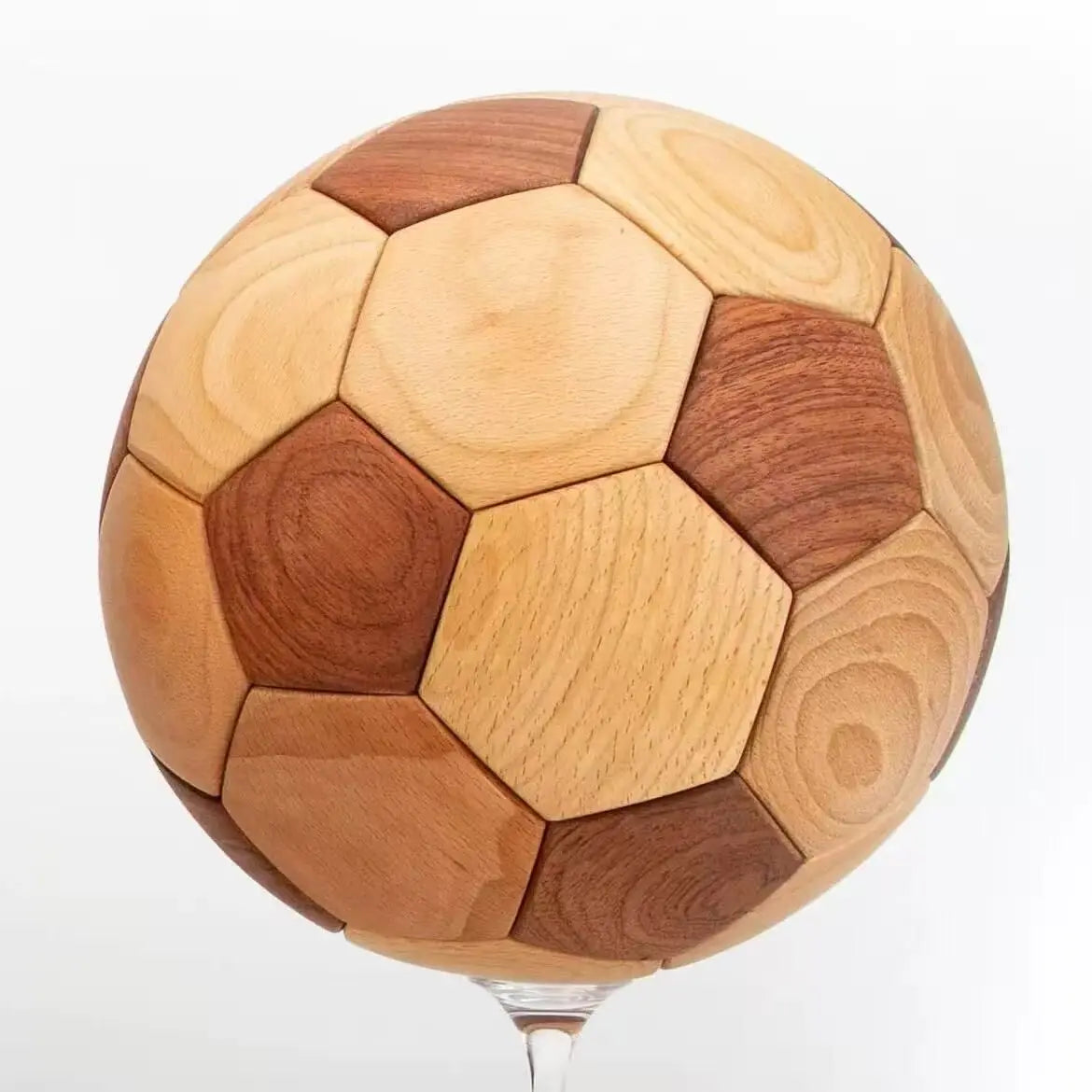 Handcrafted Wooden Football Puzzle – 3D Mortise and Tenon Soccer Ball Assembly Kit | Solid Teak, Beech Wood | DIY Gift for Adults, Kids & Football Fans Wholesale Hub