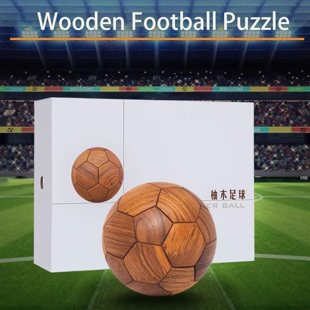 Handcrafted Wooden Football Puzzle – 3D Mortise and Tenon Soccer Ball Assembly Kit | Solid Teak, Beech Wood | DIY Gift for Adults, Kids & Football Fans Wholesale Hub