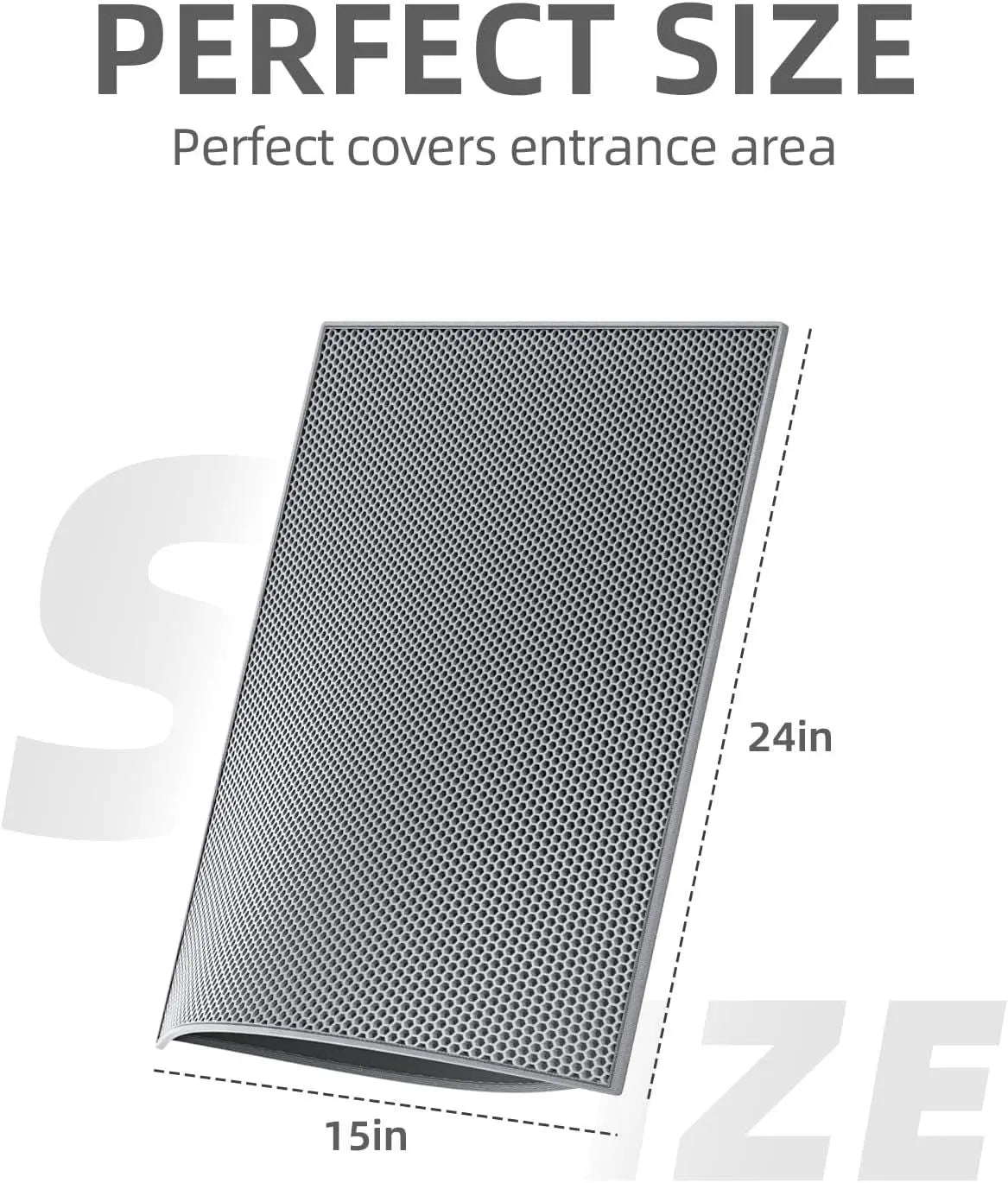 Double-Layer EVA Cat Litter Mat for Litter Box, Honeycomb Design Traps Scattered Sand, Waterproof & Non-Slip Floor Protector, Easy to Clean & Reuse (Grey) Wholesale Hub