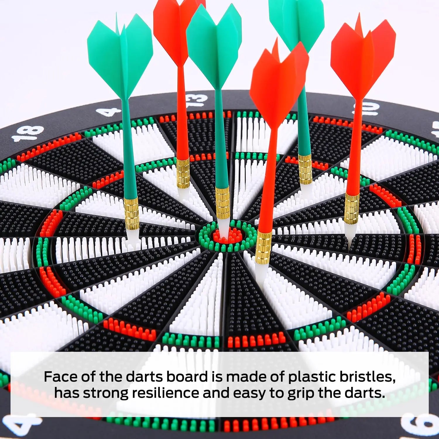 Safety Dart Board Set with 6 Soft Tip Darts: 16-Inch Rubber Dartboard for Family, Office & Party Leisure Sport Wholesale Hub