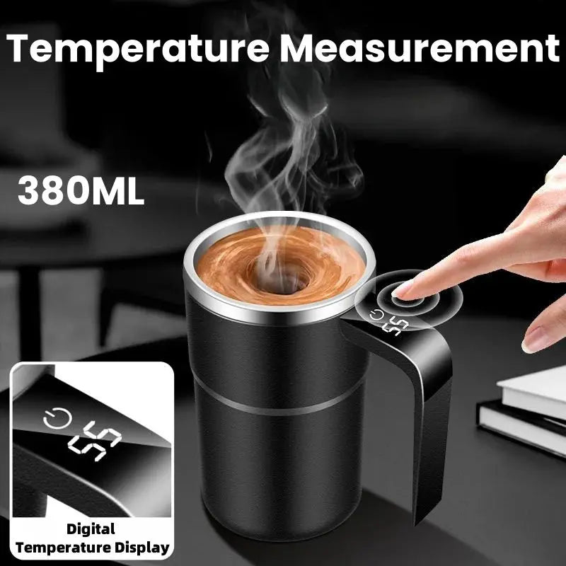 380ML Self-Stirring Electric Coffee Mug Black and White Cup Wholesale Hub