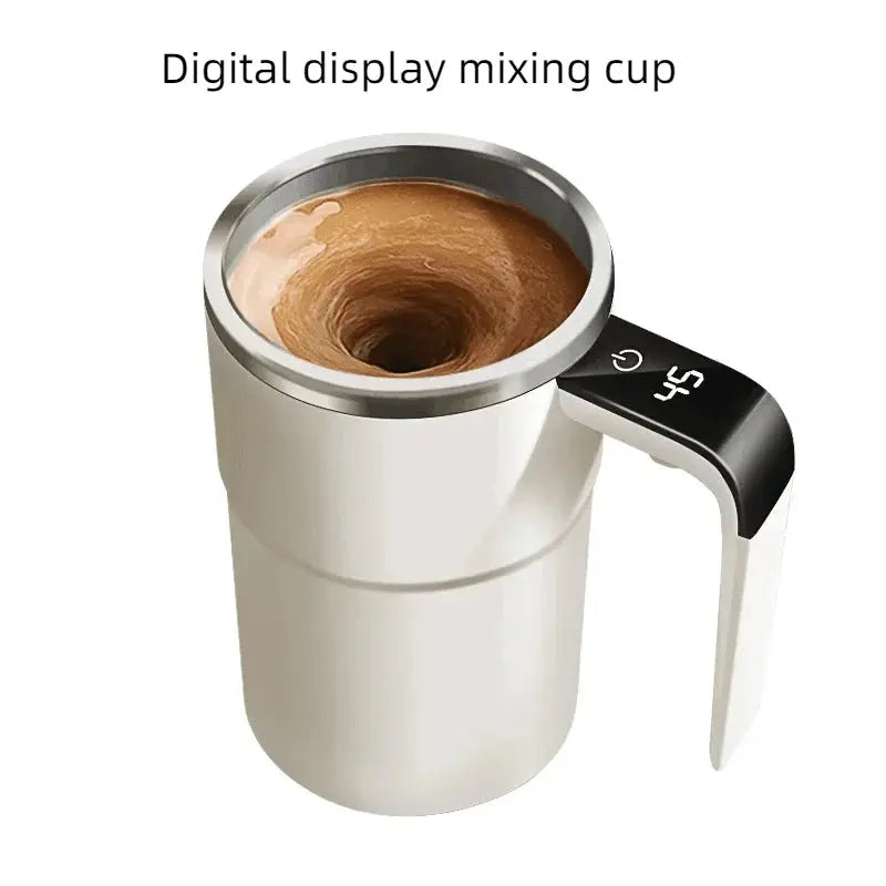 380ML Self-Stirring Electric Coffee Mug Black and White Cup Wholesale Hub