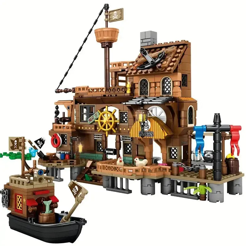 Pirate Island Fortress Building Blocks Set Wholesale Hub