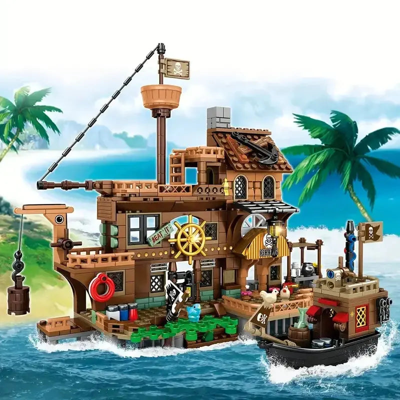 Pirate Island Fortress Building Blocks Set Wholesale Hub