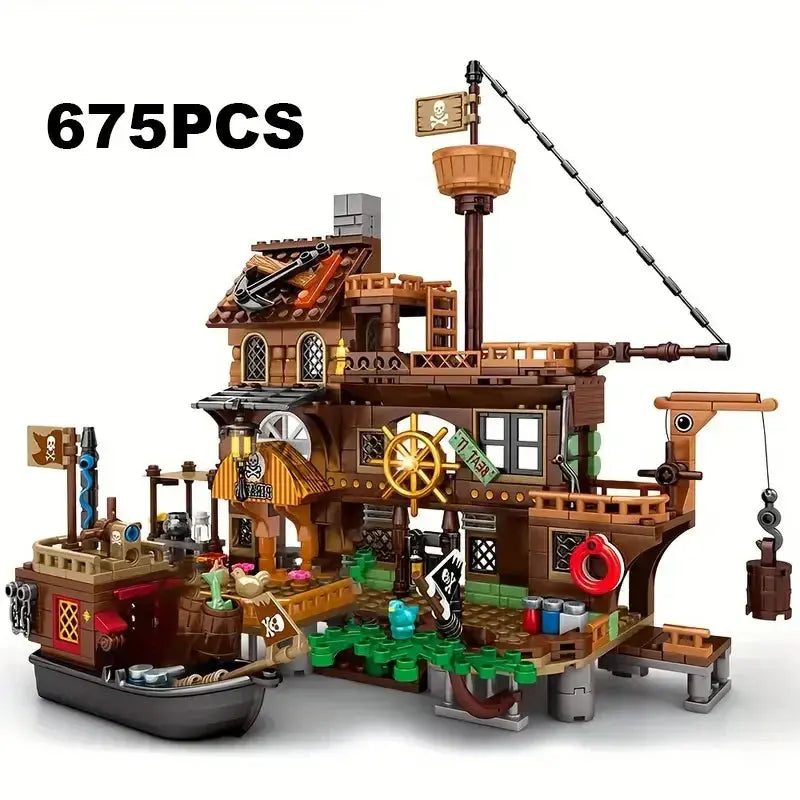 Pirate Island Fortress Building Blocks Set Wholesale Hub