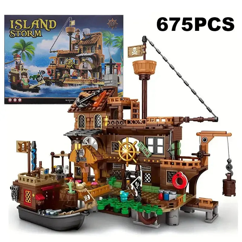 Pirate Island Fortress Building Blocks Set Wholesale Hub