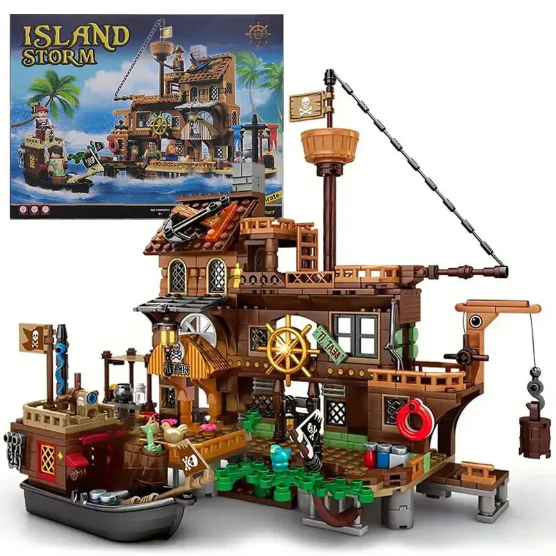 Pirate Island Fortress Building Blocks Set Wholesale Hub
