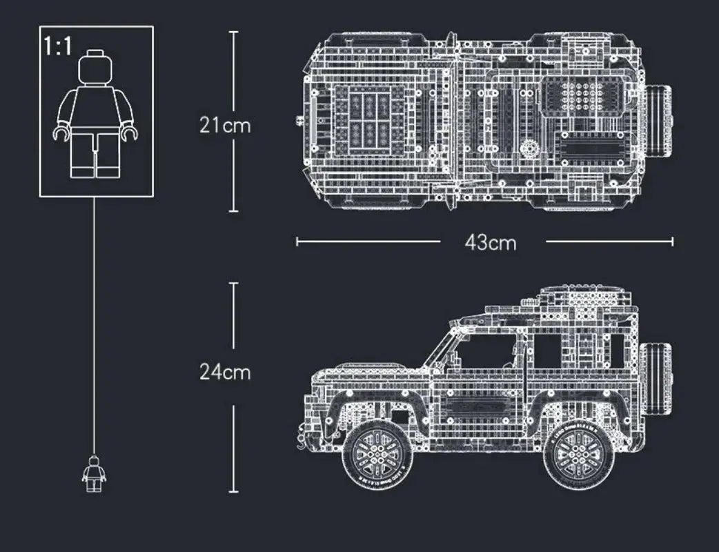 Technical Rover Defender Collector'S Building Blocks Set Wholesale Hub