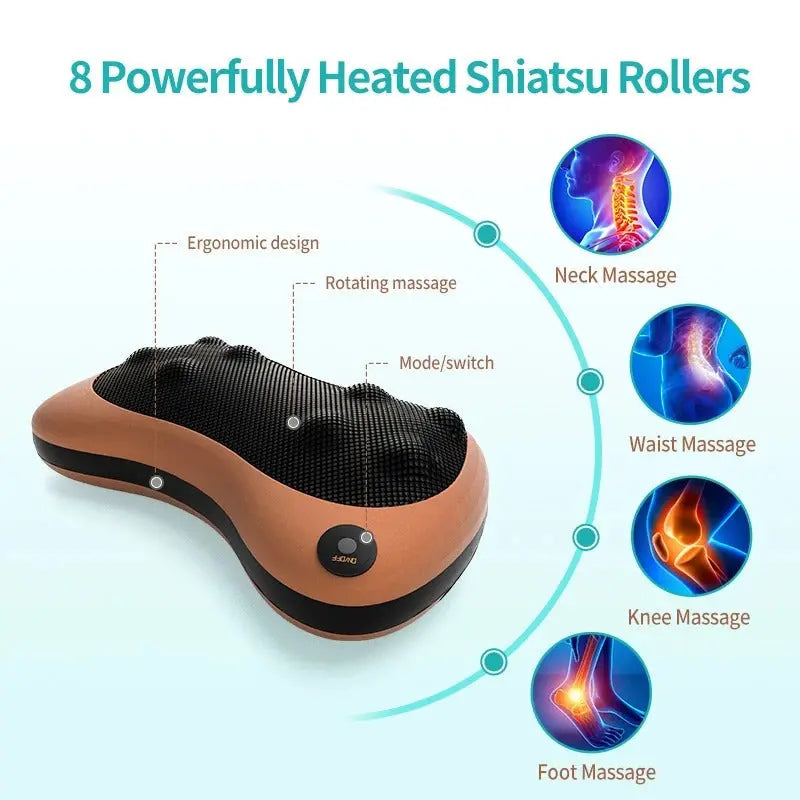 Electric Shiatsu Neck and Back Massage Pillow Wholesale Hub