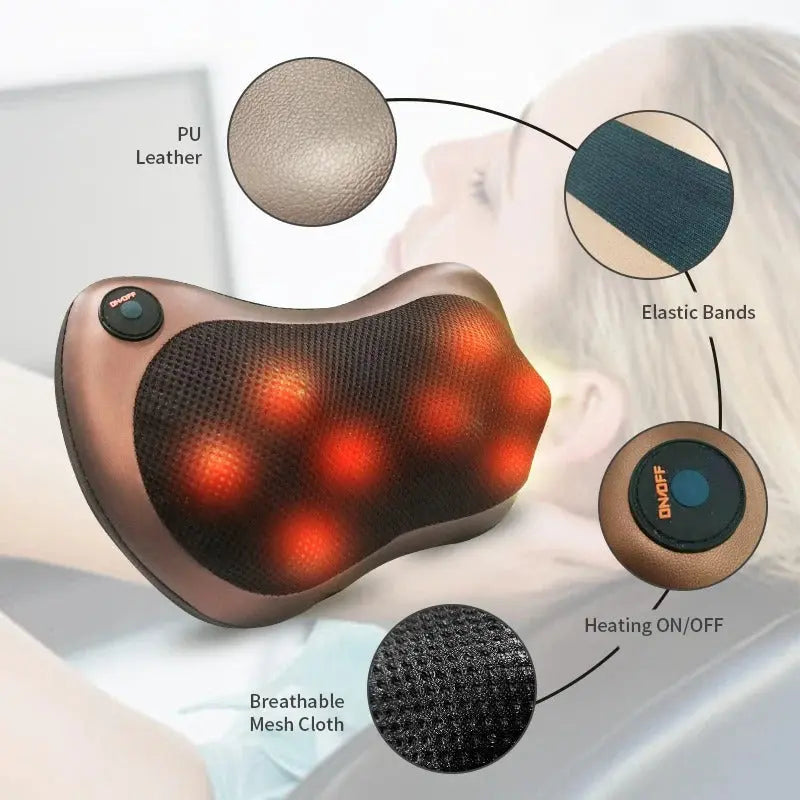 Electric Shiatsu Neck and Back Massage Pillow Wholesale Hub