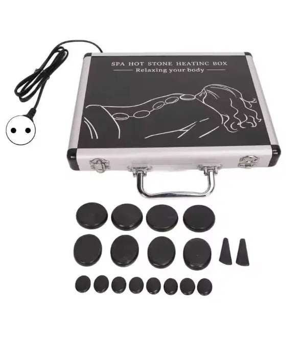 18Pcs Heated Basalt Massage Stones With Warmer Box Wholesale Hub