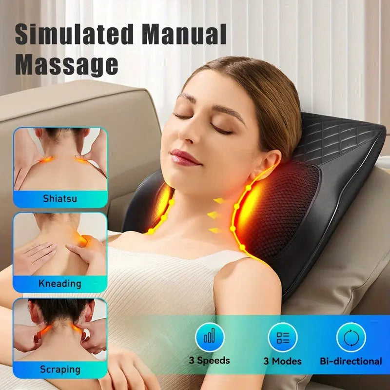Heated Neck & Back Massager Pillow Wholesale Hub