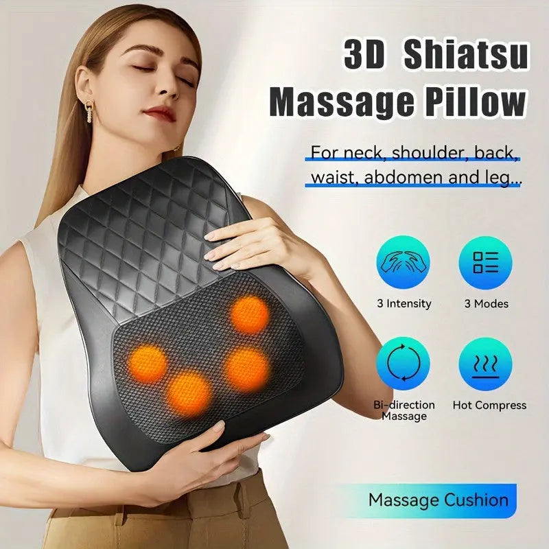 Heated Neck & Back Massager Pillow Wholesale Hub