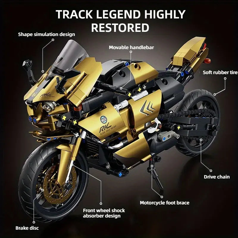 Mechanical Motorcycle Building Blocks Wholesale Hub