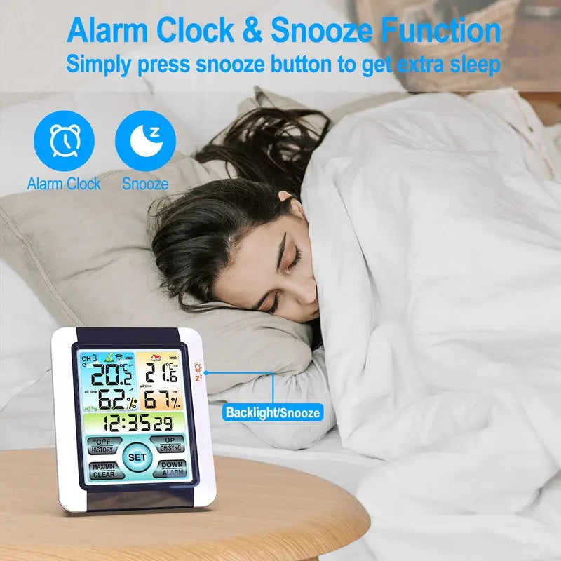 Wireless Weather Station Digital Thermometer with Sensor Wholesale Hub