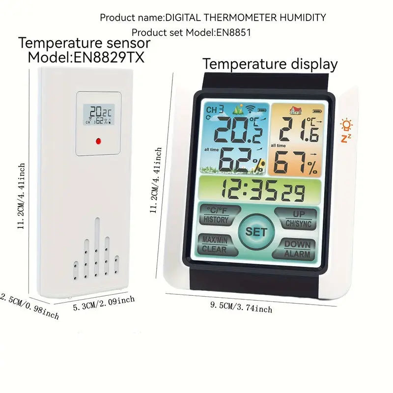 Wireless Weather Station Digital Thermometer with Sensor Wholesale Hub