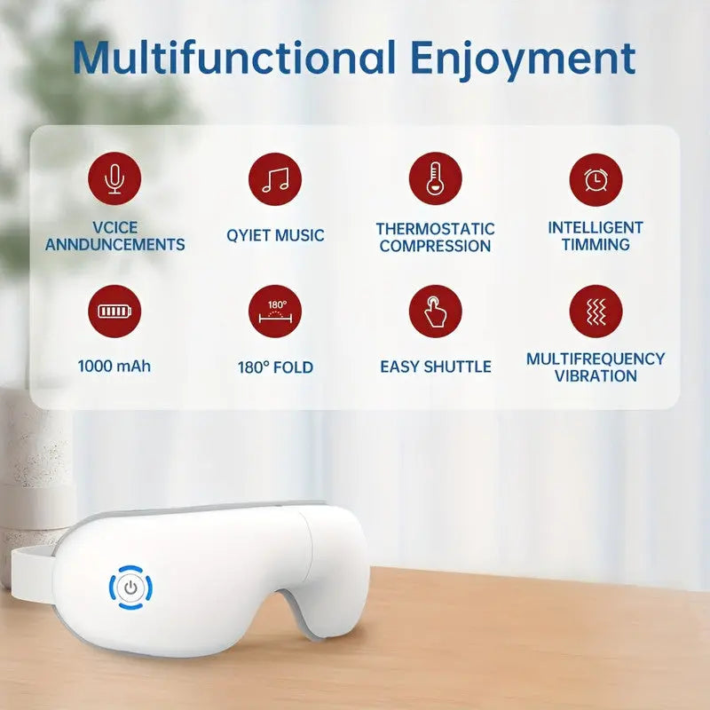 4D Portable Eye Massager with Heat & Music Wholesale Hub