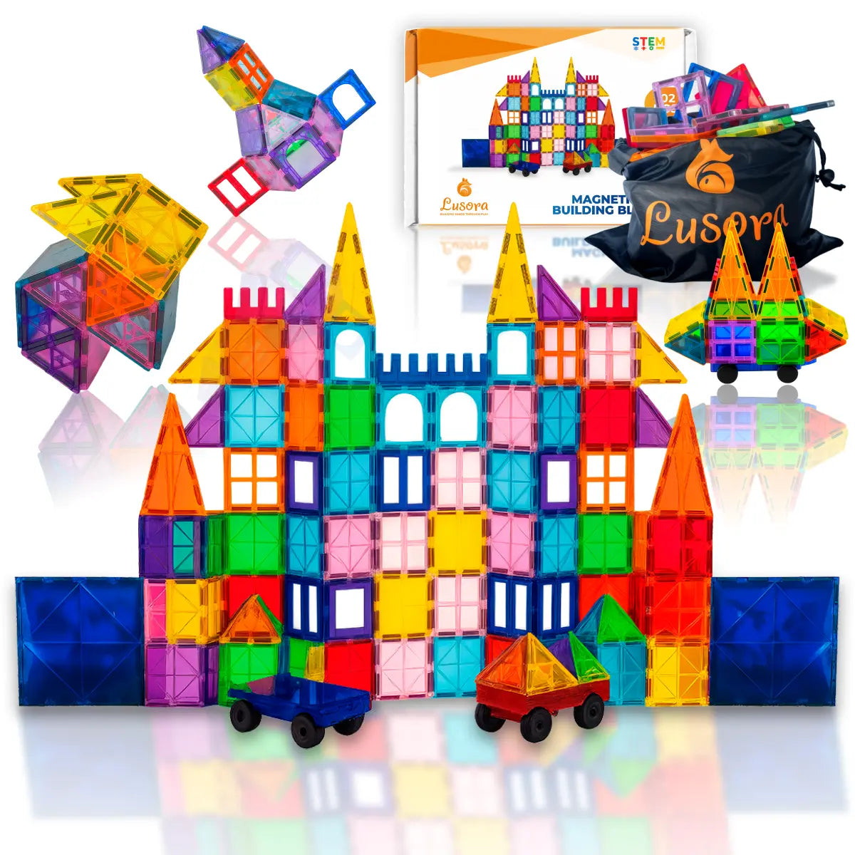 Hundred And Two Pieces Magnetic Tiles Building Set Wholesale Hub