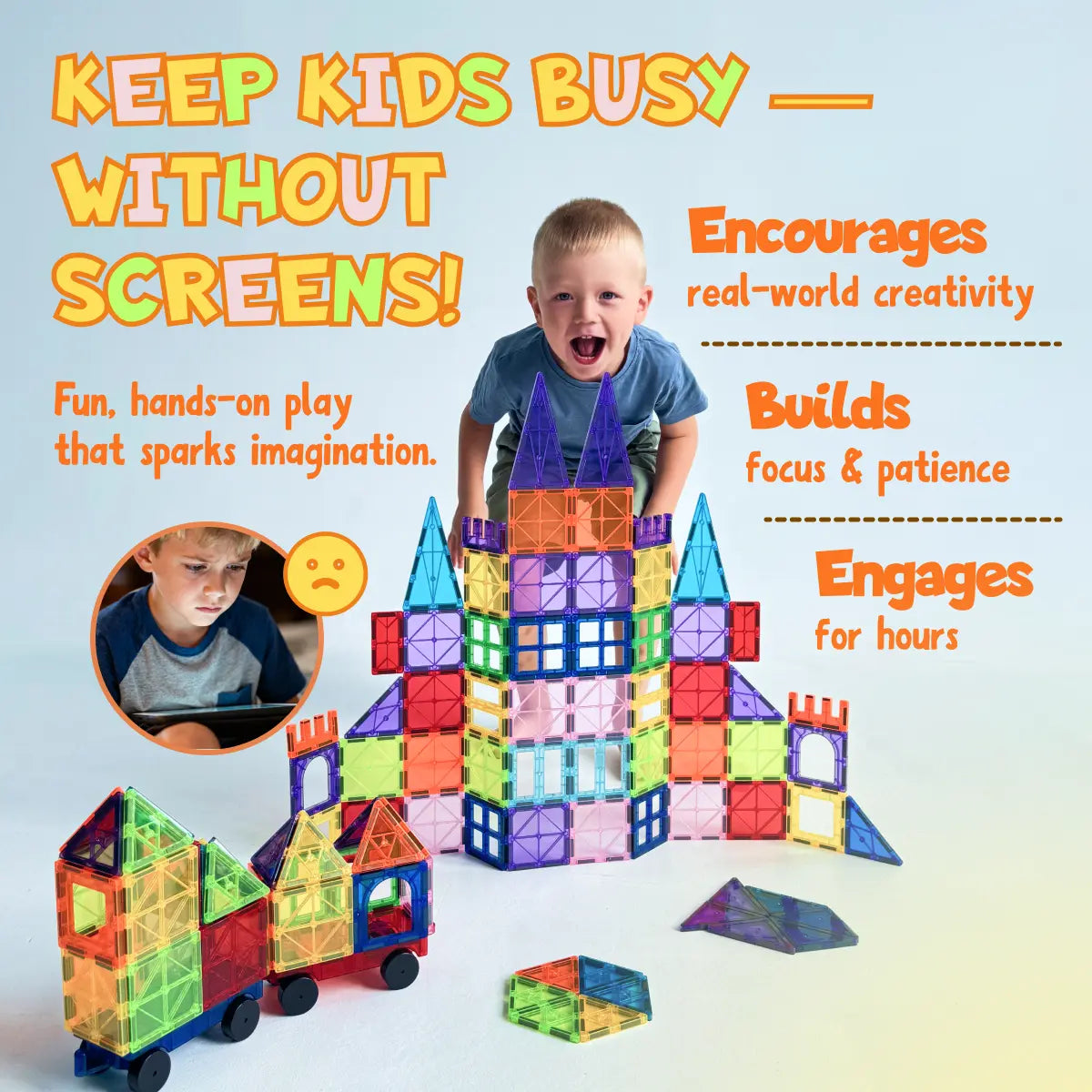 Hundred And Two Pieces Magnetic Tiles Building Set Wholesale Hub