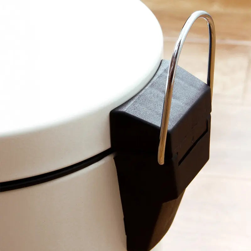 5L Round Lidded Trash Can Foot Pedal Garbage Bin for Kitchen Bathroom Hotel-White Wholesale Hub