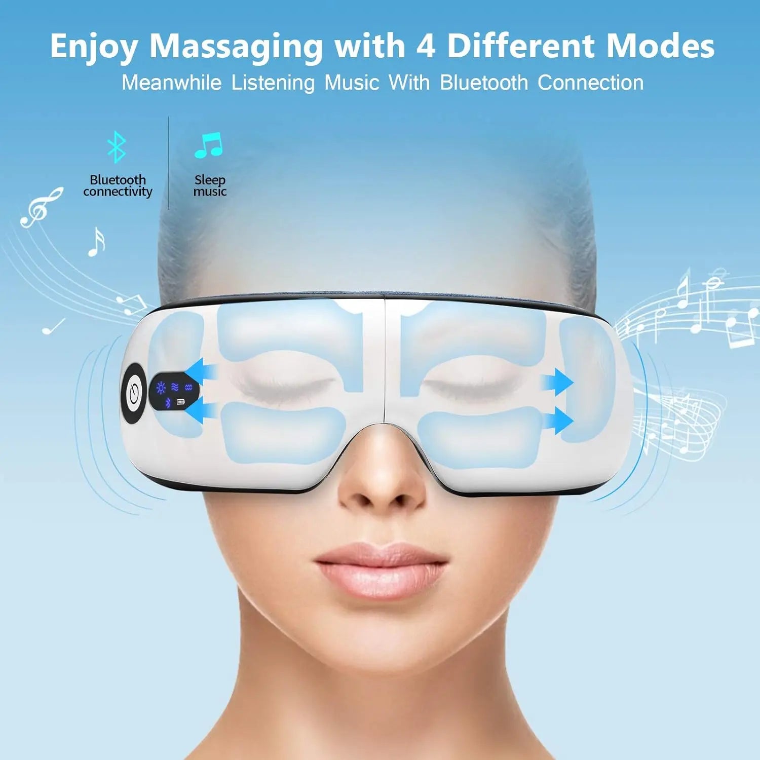 Eye Massager with Heat, Vibration and Warm Compress, Smart Sleeping Eyes Mask with Bluetooth Can Connect with Phone for Music Wholesale Hub