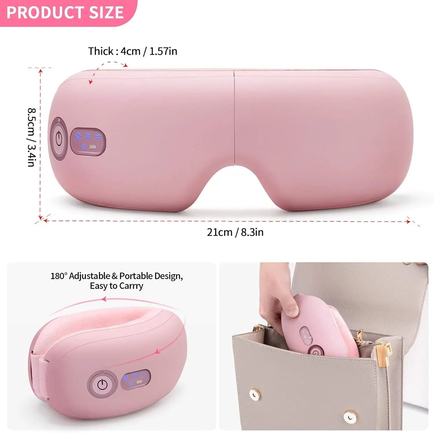 Eye Massager with Heat, Vibration and Warm Compress, Smart Sleeping Eyes Mask with Bluetooth Can Connect with Phone for Music,Gift for Mother's Day Wholesale Hub