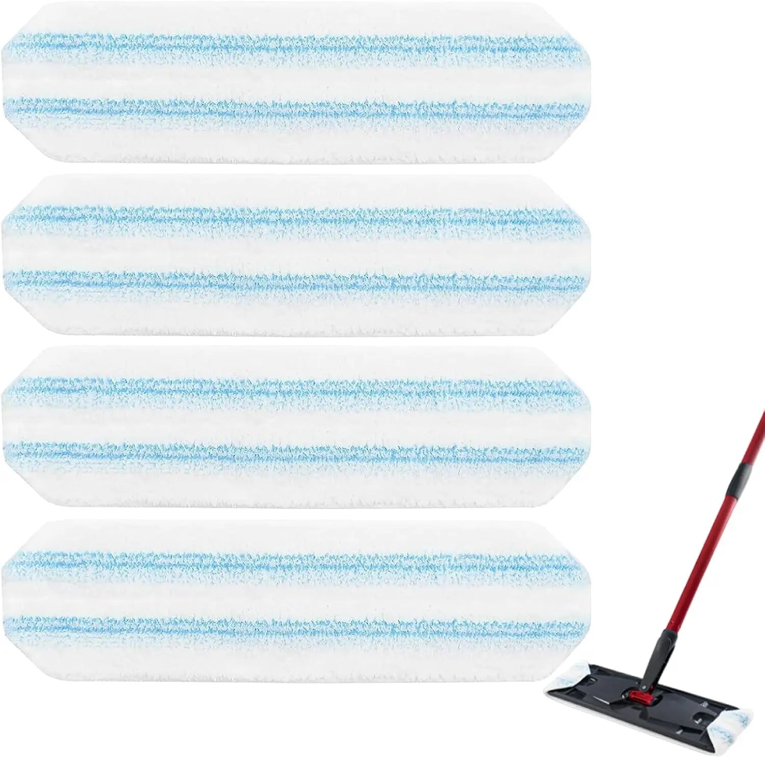 4-Pack Replacement Mop Pads for O-Cedar H2pro Flat Mop System & Vileda | O'Cedar H2 Pro Microfiber Mop Heads Replacements | Washable Reusable Refills | Safe on Wood, Tile, Vinyl Floors Wholesale Hub