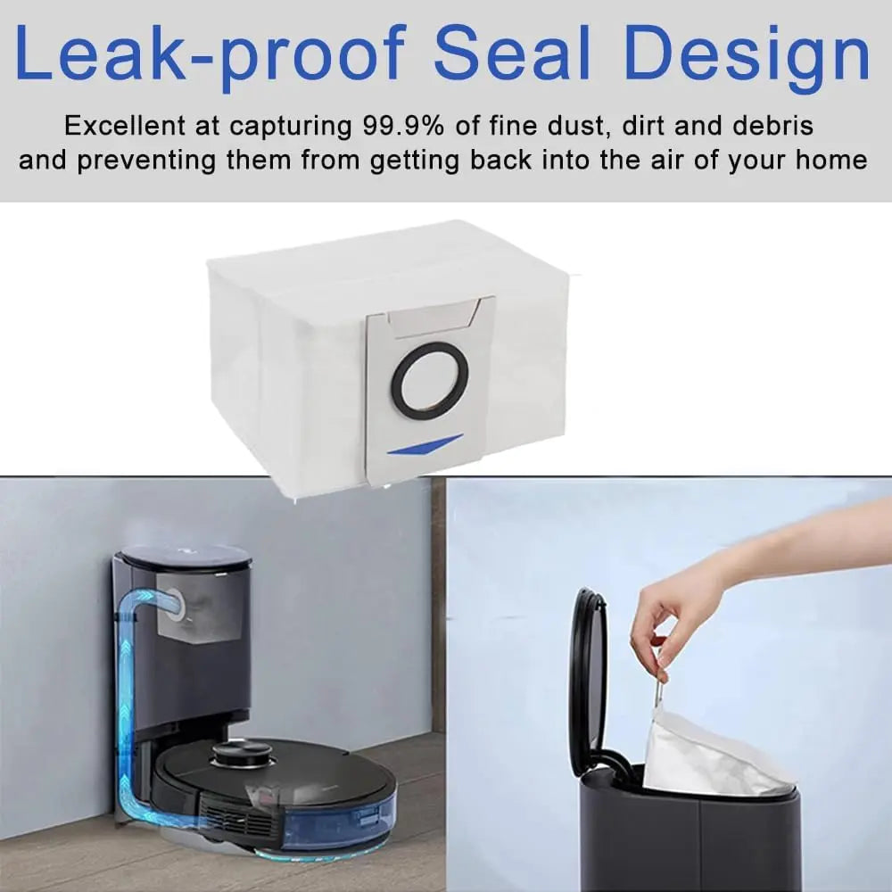Dust Bags Spare Part for Ecovacs Deebot X1 X1 Plus T10 T10 Plus Robot Vacuum Cleaner Replacement Dust Garbage Bag Accessories (6 Pcs) Wholesale Hub