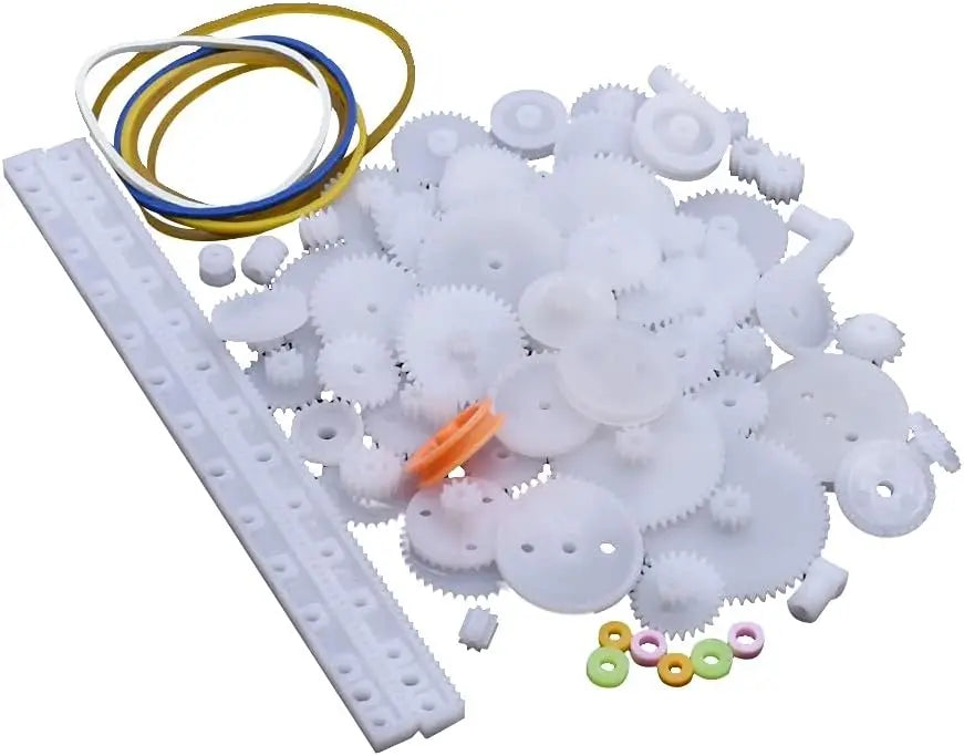 75pcs Mixed Plastic Gearbox Rack Pulley Belt Worm Gear Single & Double-Gear 8-56 Teeth DIY Tool for Robot Repair & Toy Car DIY Kit Wholesale Hub