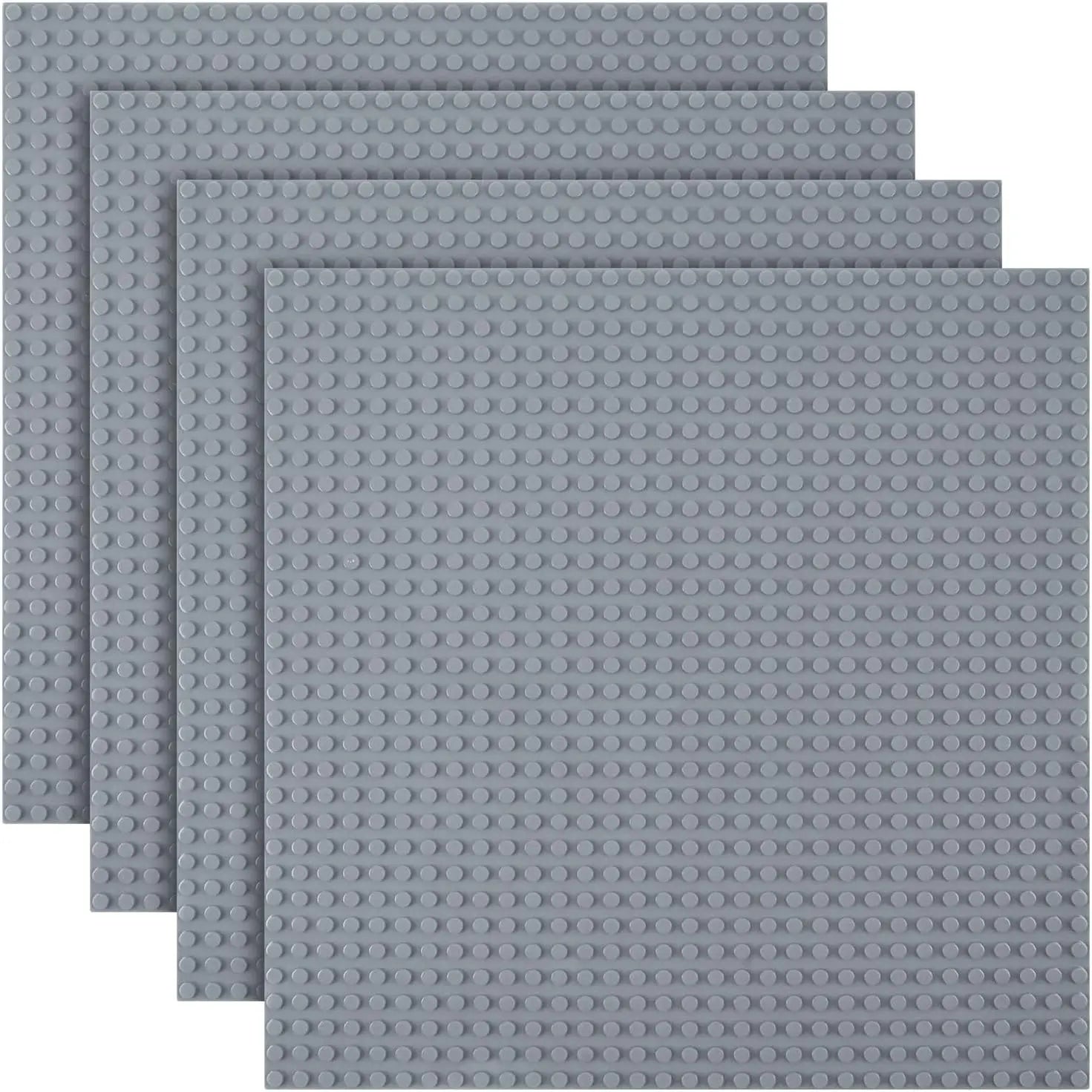 Building Plate, 4 pieces of classic base plates, 25.5 x 25.5 cm, base plate, compatible with all major brands, building toys for children 4 pieces light gray Wholesale Hub