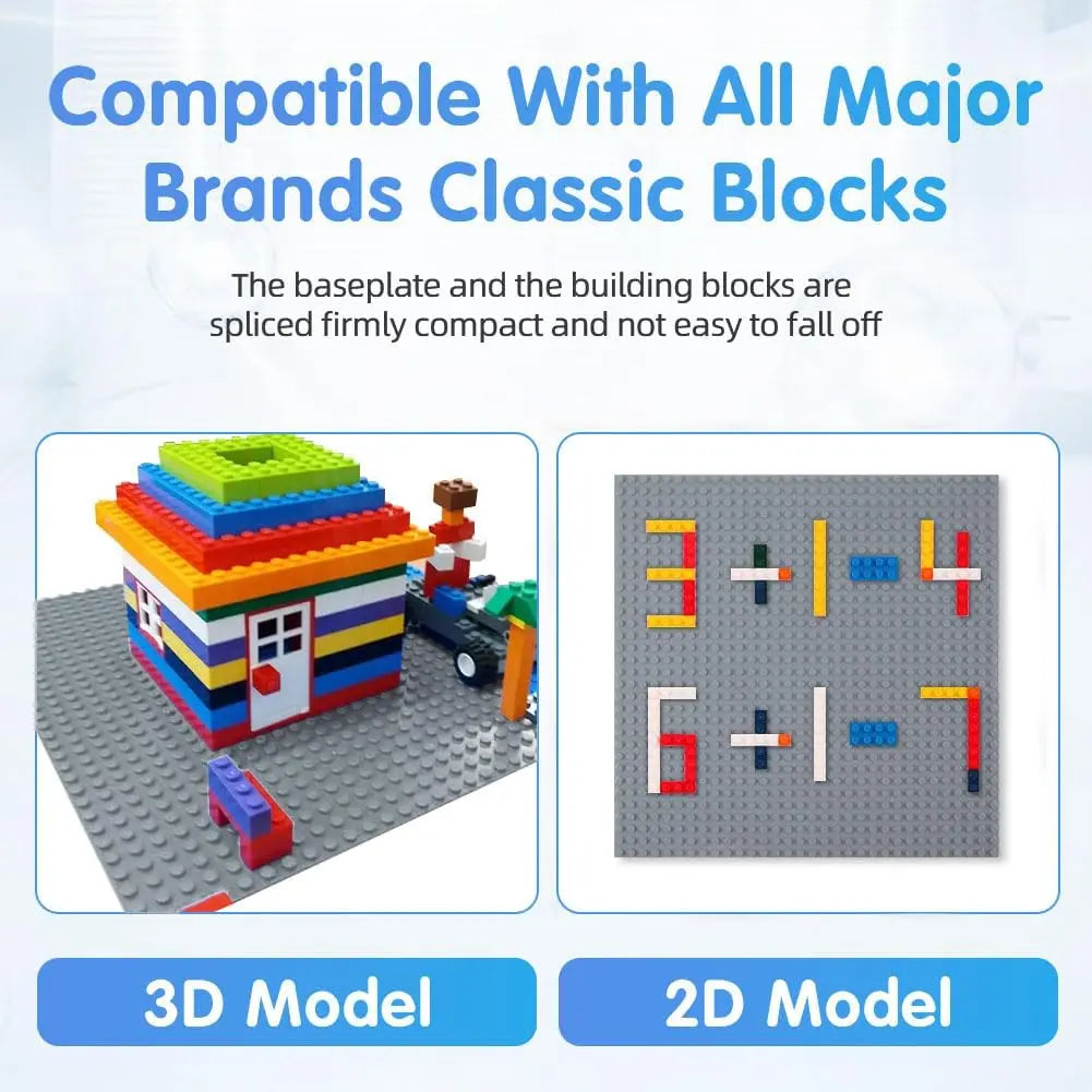 Building Plate, 4 pieces of classic base plates, 25.5 x 25.5 cm, base plate, compatible with all major brands, building toys for children 4 pieces light gray Wholesale Hub