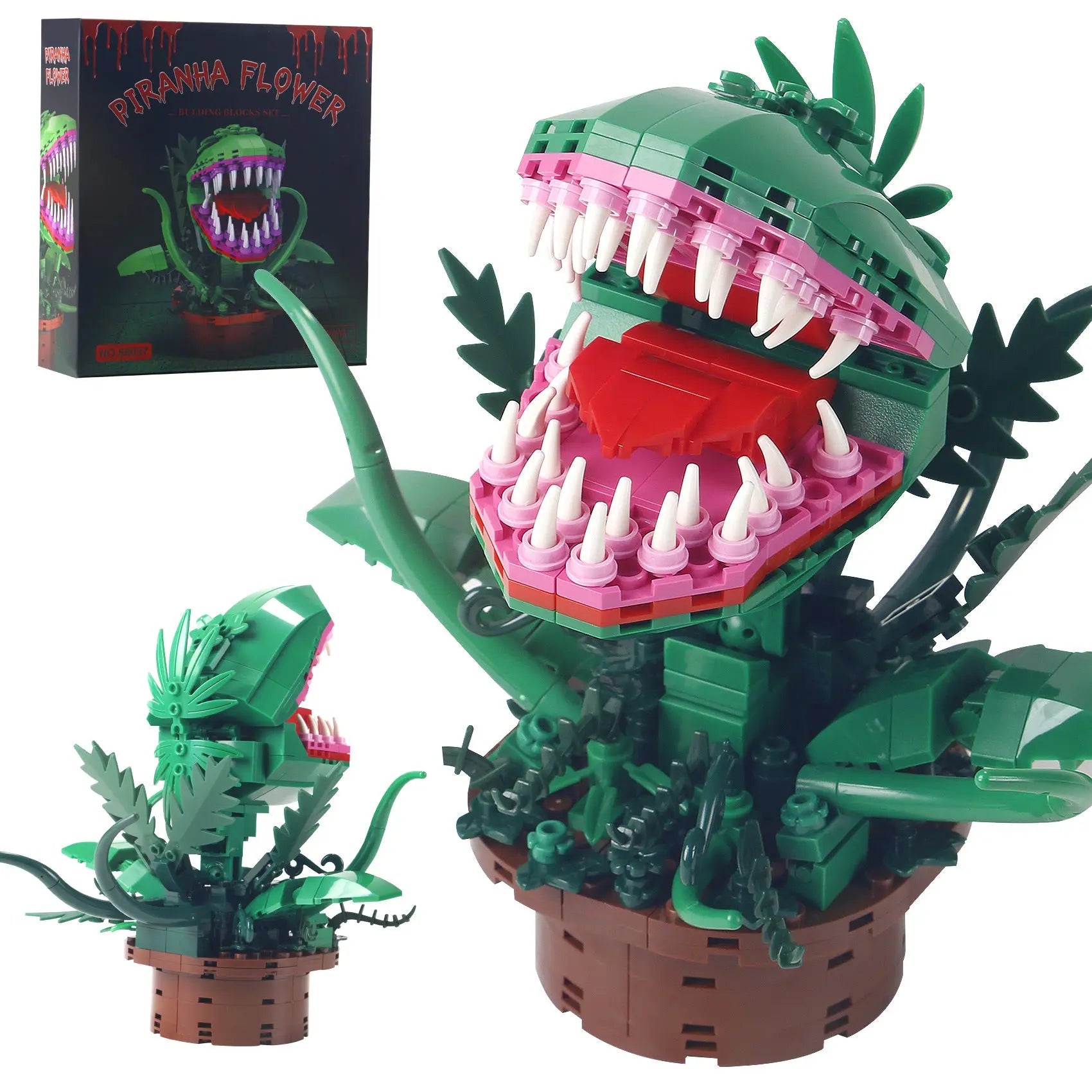Audrey 2 Piranha Plant Building Toys Sets, Little Shop of Horrors Flowers Cannibal with Building Blocks, Gift for TV Fans Halloween Christmas Kids Ages 8+ Wholesale Hub