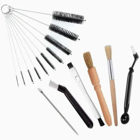 Professional Coffee Machine Cleaning Brush Set | 10-Piece Multifunctional Tool Kit | Includes Long-Handled Spring Brush, Wooden Handle Brush, Cleaning Needle, and Bent Nozzle Brush | Suitable for Deep Cleaning of Coffee Machines, Grinders, and Brewing Hea Wholesale Hub