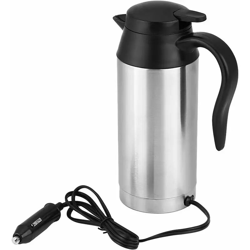 750Ml Portable Stainless Steel Electric Travel Kettle, 12V Car Cigarette Lighter, Electric Travel Mug Heating Kettle Wholesale Hub