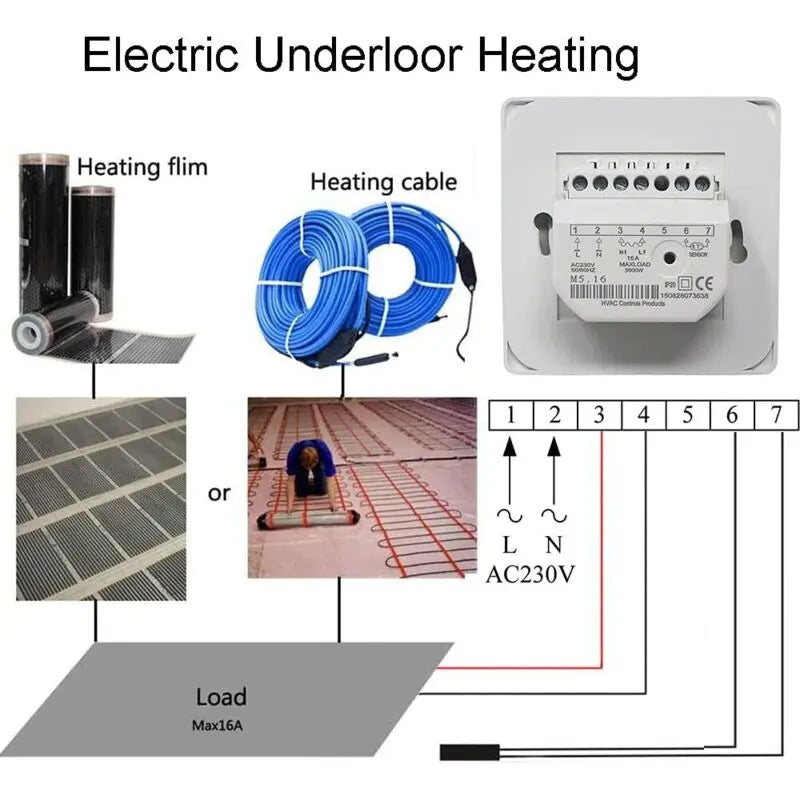 Manual Electric Underfloor Heating ROom Thermostat With Sensor Ac 220V 16A, Mechanical Underfloor Heating Thermostat Wholesale Hub