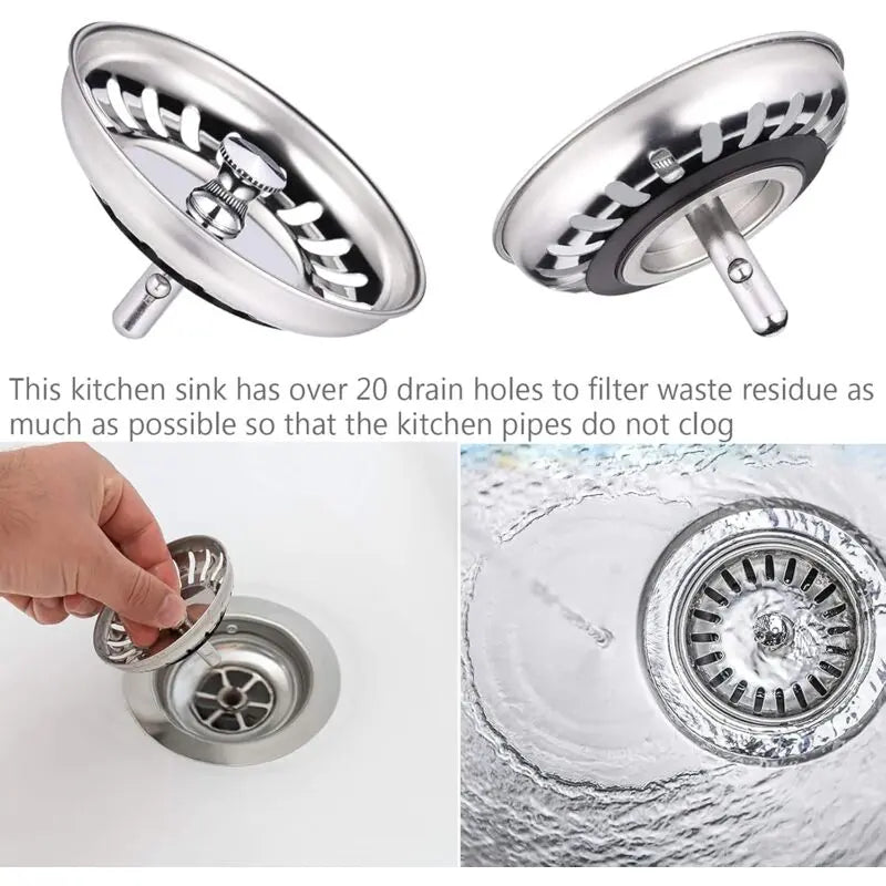 Kitchen Sink Filter, Sink Stopper, Stainless Steel Sink Filter, Stainless Steel Sink Stopper, Compatible With Most Wholesale Hub