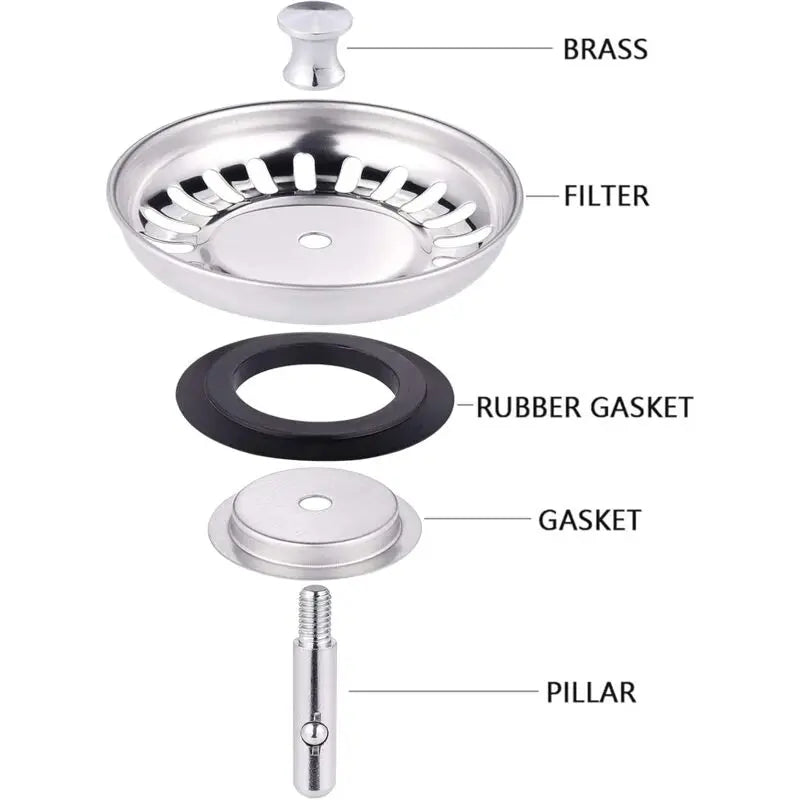 Kitchen Sink Filter, Sink Stopper, Stainless Steel Sink Filter, Stainless Steel Sink Stopper, Compatible With Most Wholesale Hub